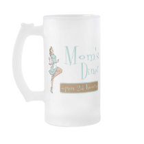 Mum's Diner Retro Waitress Brunette Coffee Mugs