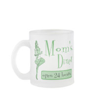 Mum's Diner Retro Waitress Green Mug