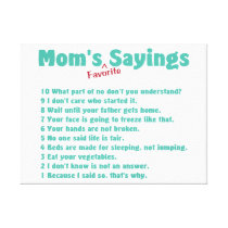 Mum's favourite sayings canvas print gift