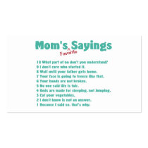 Mum's favourite sayings on gifts for her.