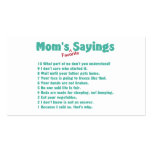 Mum's favourite sayings on gifts for her. business cards