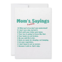 Mum's favourite sayings on gifts for her.