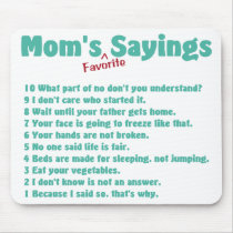 Mum's favourite sayings on gifts for her.