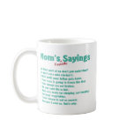 Mum's favourite sayings on gifts for her. mugs