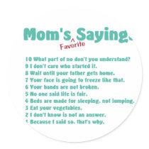 Mum's favourite sayings on gifts for her.