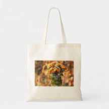 Mums in a Glass Vase Tote Bags