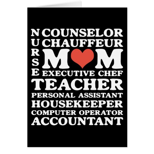 Mum's Jobs Mother's Day Greeting Card
