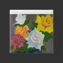 Mum's Roses Sq. Pin buttons