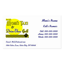Mum's Taxi Custom Kids Retro Calling Business Card