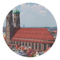 Munich Frauenkirche (Portrait) Round Stickers