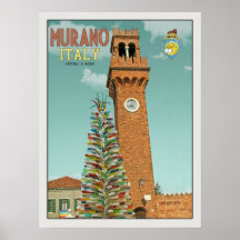 Murano Camapnile and Glass Tree Print