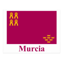 Murcia flag with name postcard