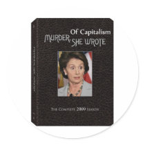 Murder Pelosi Wrote Round Sticker