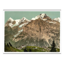 Murren, general view, Bernese Oberland, Switzerlan Post Card
