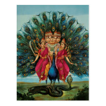 Murugan Kartikeyan Skanda Subrahmanyan Hindu Deity Postcards