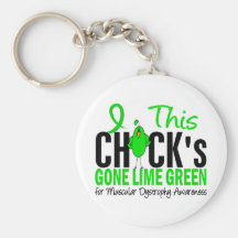 Muscular Dystrophy Chick Gone Lime Green Keychains