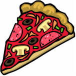 Mushroom and pepperoni pizza slice cut outs