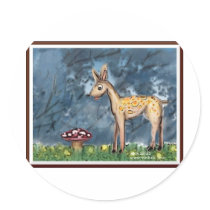 mushroom eating baby deer sticker
