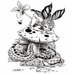 mushroom farie and sleeping dragon tshirt