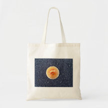 Mushroom on asphalt road texture canvas bag