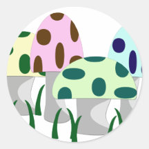 Mushroom Patch Round Stickers