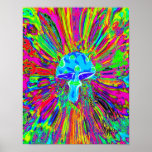 Mushroom Tye Dye Neon Posters