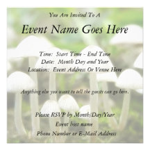 Mushroom World Custom Invitations