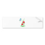 Mushrooms and blue butterfly bumper sticker