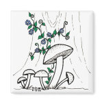 Mushrooms & Morning Glories magnet