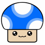 Mushy Puffs Blue Kawaii Mushroom Ornament photo sculptures