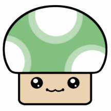 Mushy Puffs Green Kawaii Mushroom Ornament Acrylic Cut Out