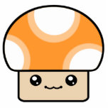Mushy Puffs Orange Kawaii Mushroom Ornament photo sculptures