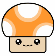 Mushy Puffs Orange Kawaii Mushroom Ornament Photo Cutout