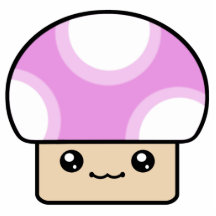 Mushy Puffs Pink Kawaii Mushroom Ornament Photo Sculpture