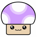 Mushy Puffs Purple Kawaii Mushroom Ornament photo sculptures