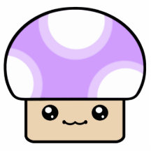 Mushy Puffs Purple Kawaii Mushroom Ornament Cut Out