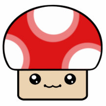 Mushy Puffs Red Kawaii Mushroom Ornament Photo Cut Outs