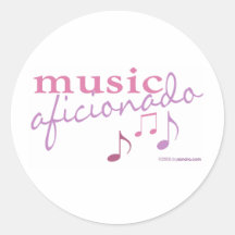 Music Aficionado Round Sticker