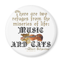 Music and Cats Fridge Magnets