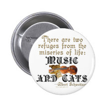 Music and Cats Pinback Button