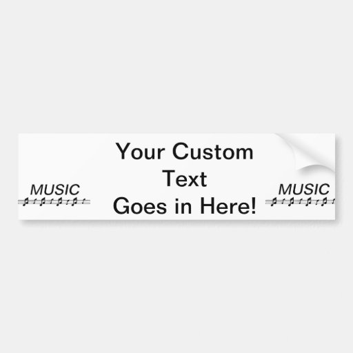 Music bottom with staff at bottom bumper stickers