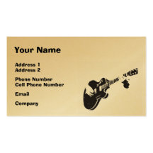 Music Business Card - Black Guitar