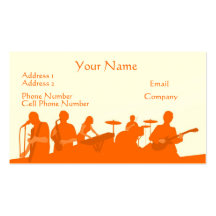 Music Business Card - Orange Rock Band