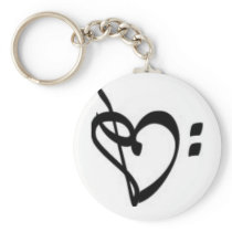 Music Clef Heart Keychain