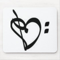 Music Clef Heart Mousepad