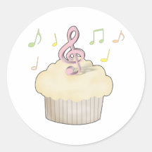 Music Cupcake Sticker