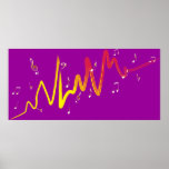 Music (gold, yellow, red 1) posters