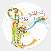 Music Instrument illustration Round Sticker