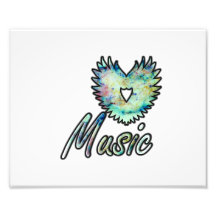 Music invert heart wing below nebula 1 photo print