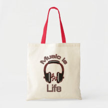 Music is Life Headphones Tote Bag